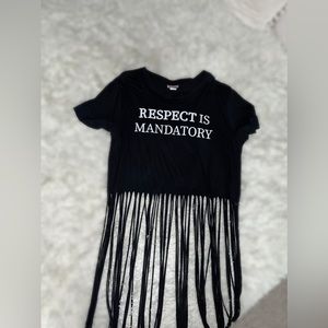 Crop Top with Long Fringe - XL